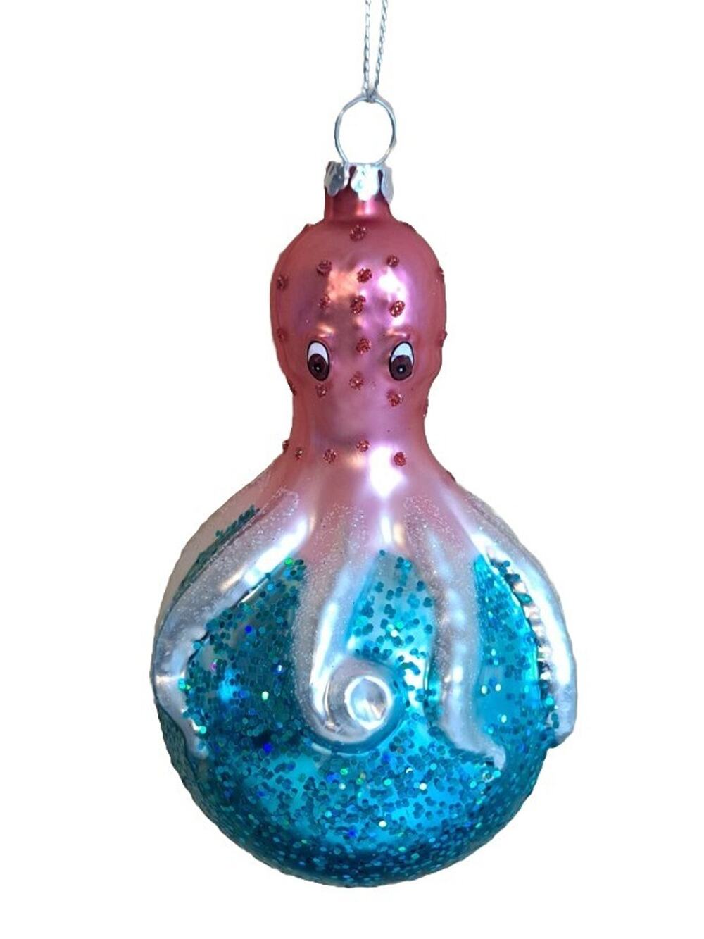 Octopus December Diamonds 05-05098 4.5" Glass Christmas Ornament Coastal Sea